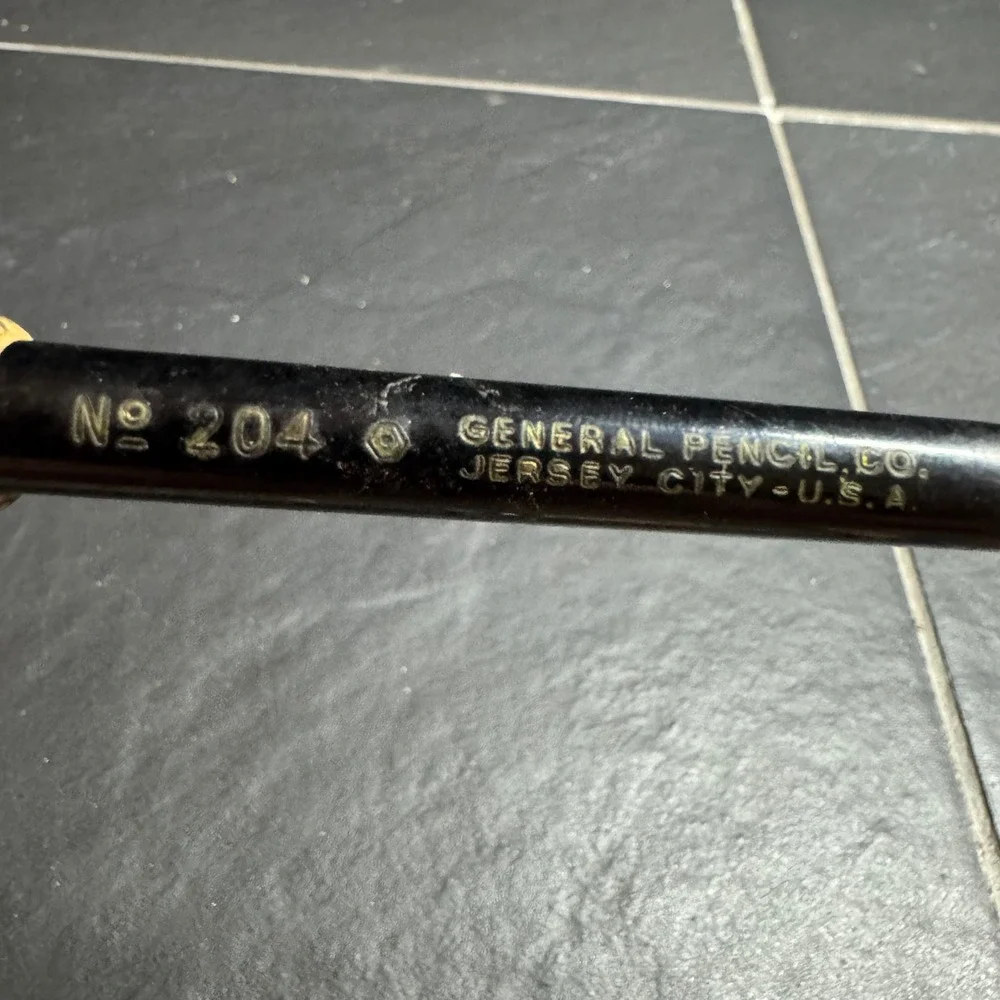 Vintage General Pencil Co No 204 Pencil Extender Jersey City USA Black Tapered